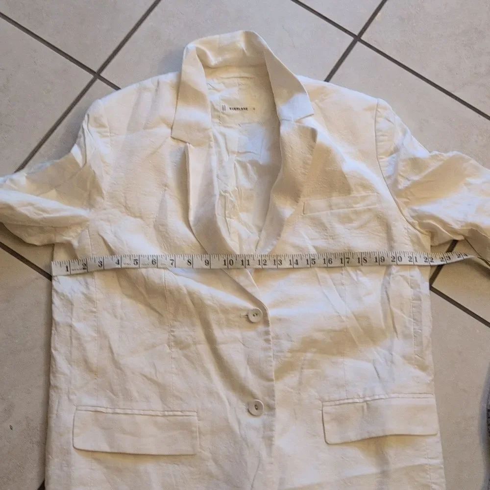 NEW Everlane The Oversized Blazer in Linen Bone White Size 12 - Picture 9 of 14